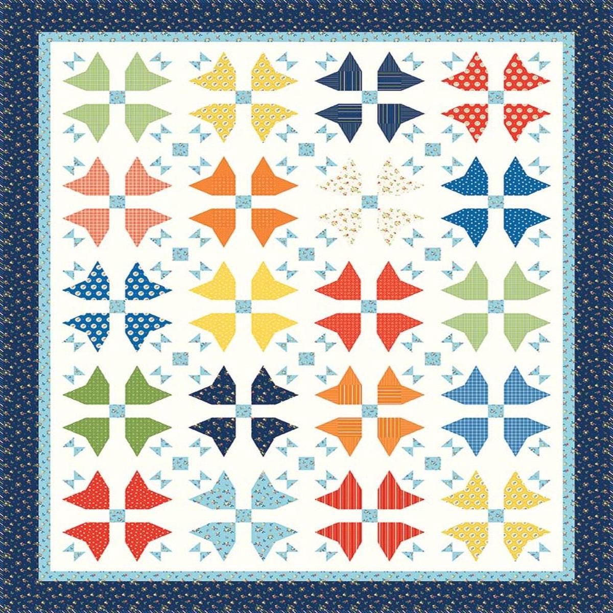 Whirligigs Quilt PATTERN Floral Pattern - Riley Blake INSTRUCTIONS Only