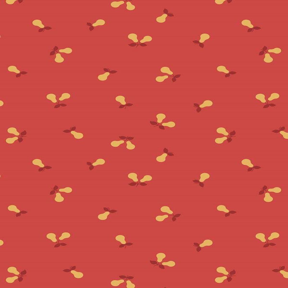 Wintertide Pears By Lewis & Irene Tomato / Gold Metallic