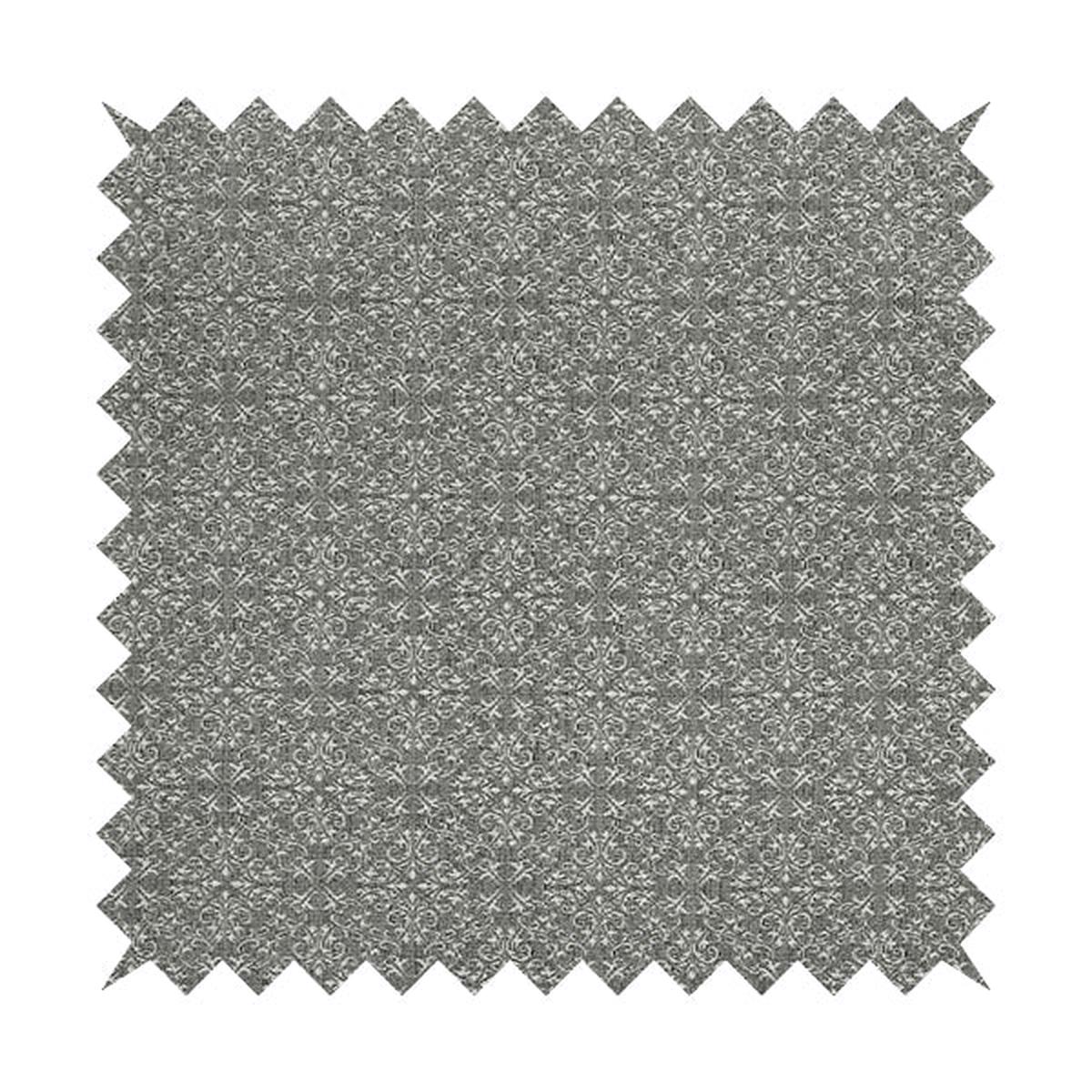 Victoria Medallion Design Fabric In Grey Woven Soft Chenille Furnishing Fabric JO-75