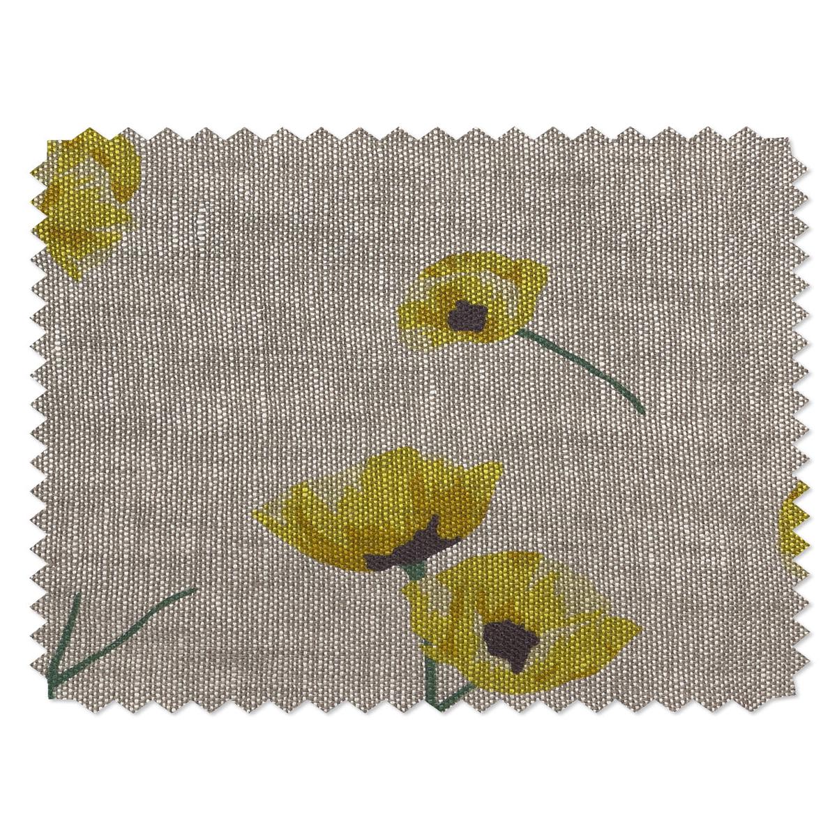 'Poppy' Flax Linen Fabric by Nathan Turner - Yellow