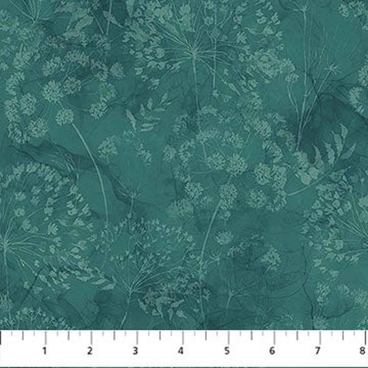 Whisper Flower Blender Teal Cotton 43