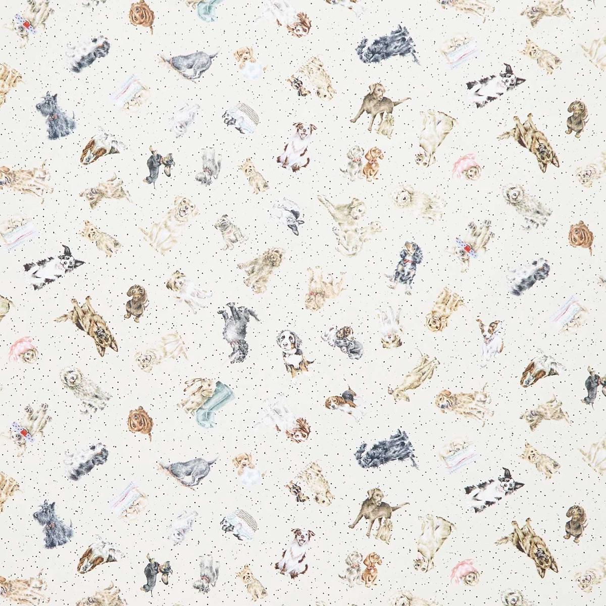 Whiskers & Paws - Dogs Tossed Cream Yardage