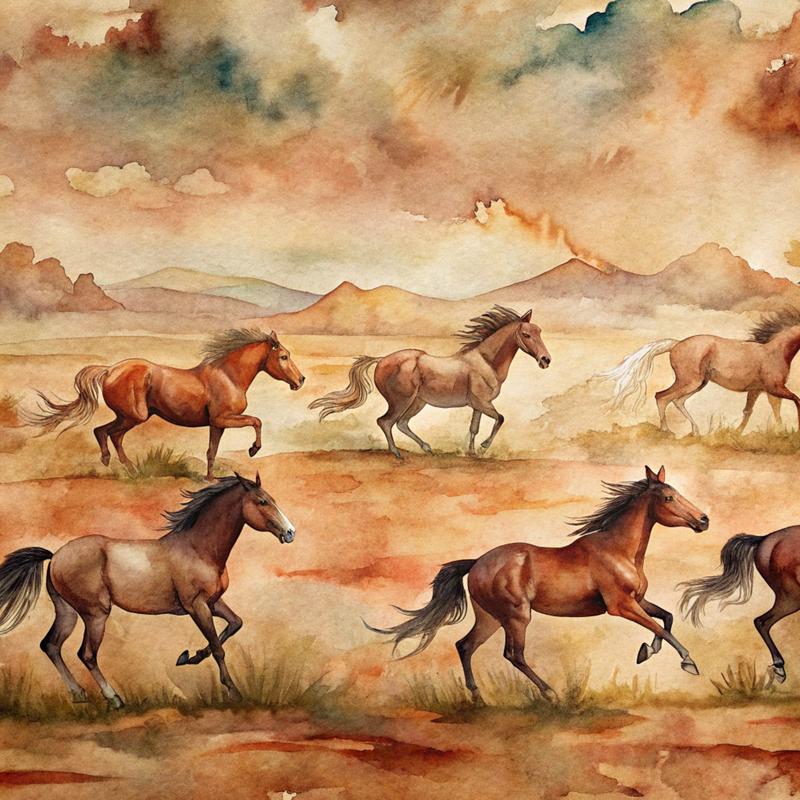 Wild Horses Pattern 21 Quilting Cotton Fabric