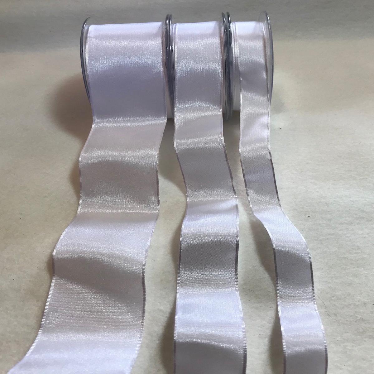 White Wired Taffeta Ribbon - Made in France