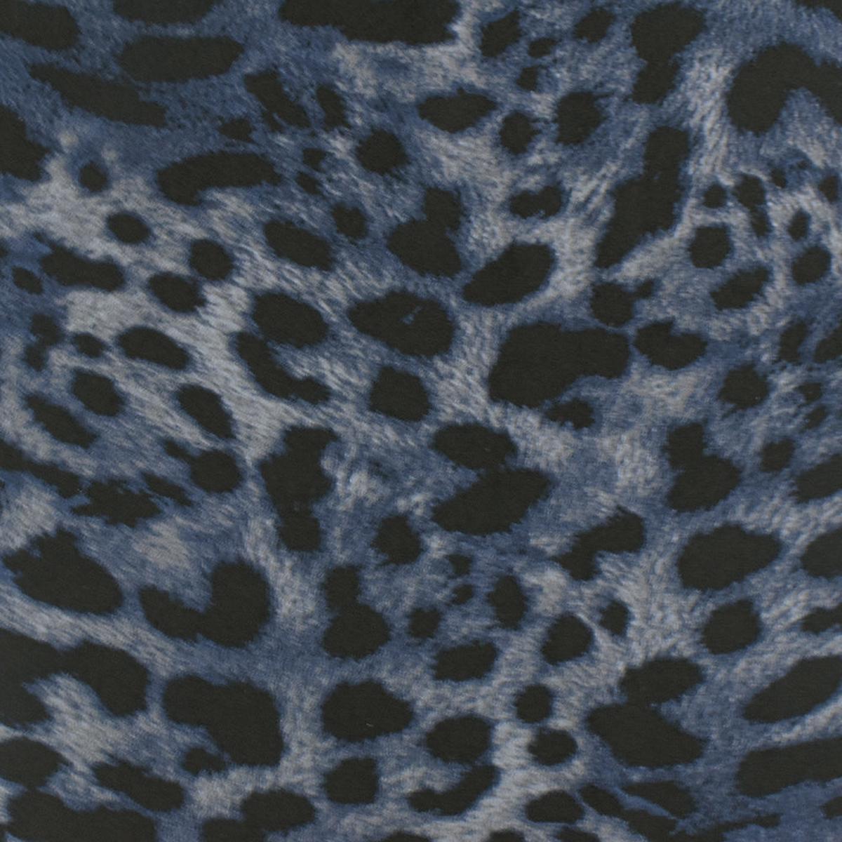 1 YD PC-Black-Blue-Multi Famous Maker Cheetah Printed Tricot Swimwear Fabric