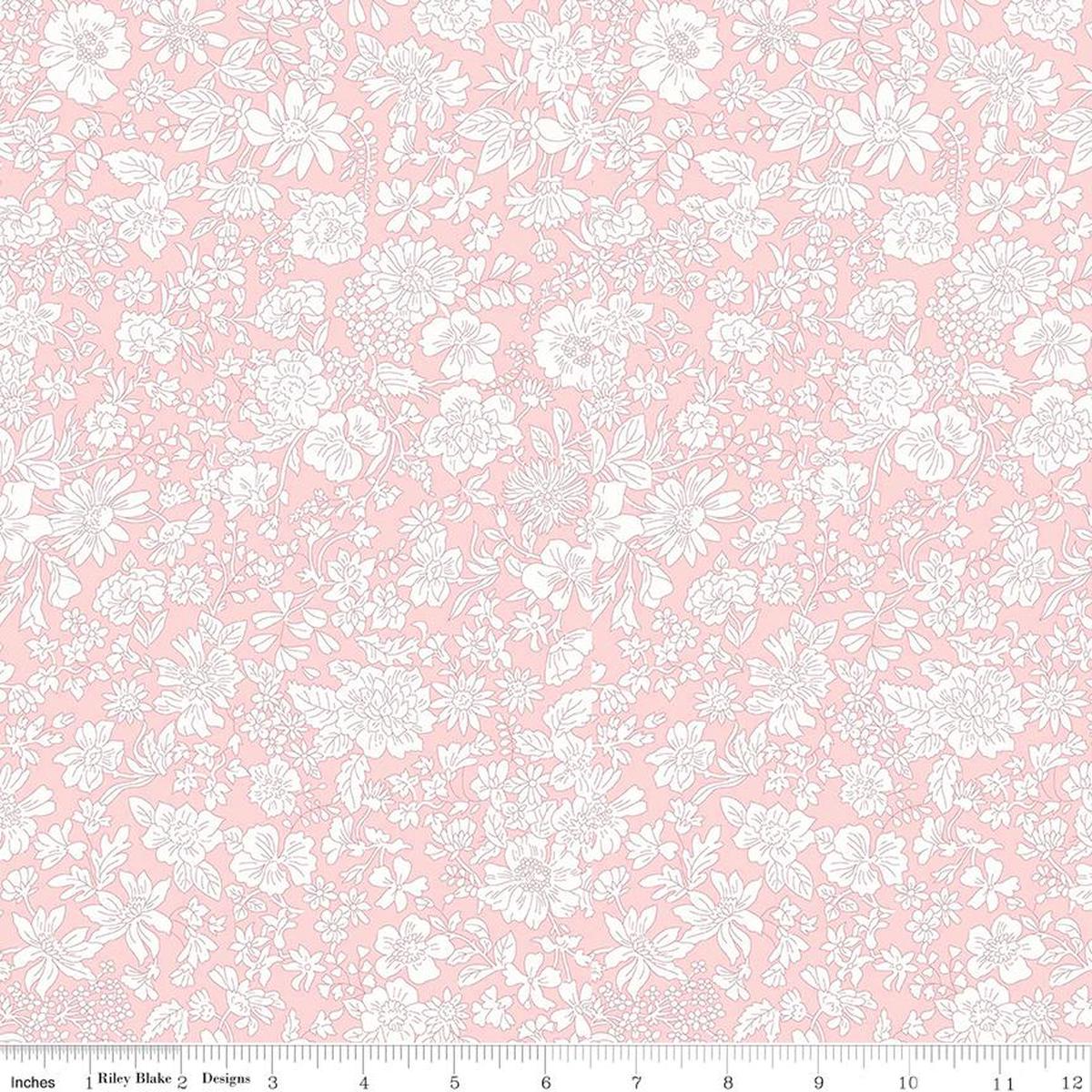 3-Yard cut - SALE Liberty Wide-Width Emily Blossom Powder Rose A WIDEBACK 0166W7406A - Riley Blake - 108