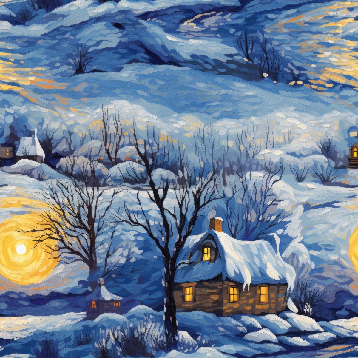 Winter Under the Dawn Pattern 11 Quilting Cotton Fabric