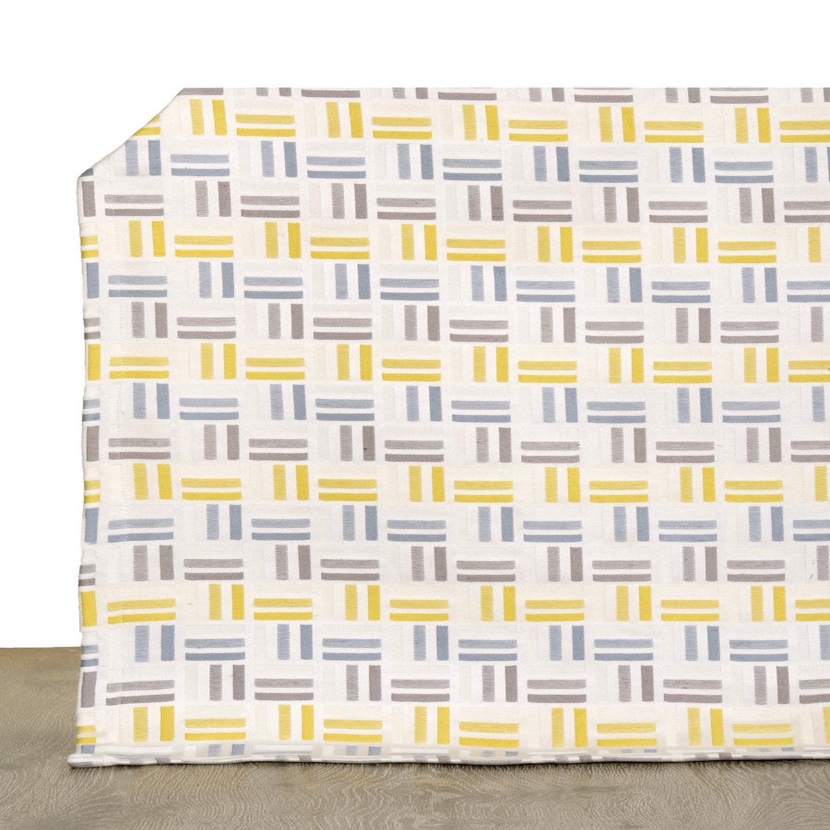 'Sunny Sands' Fabric by the Yard (Yellow/ Steel Blue/ Grey)