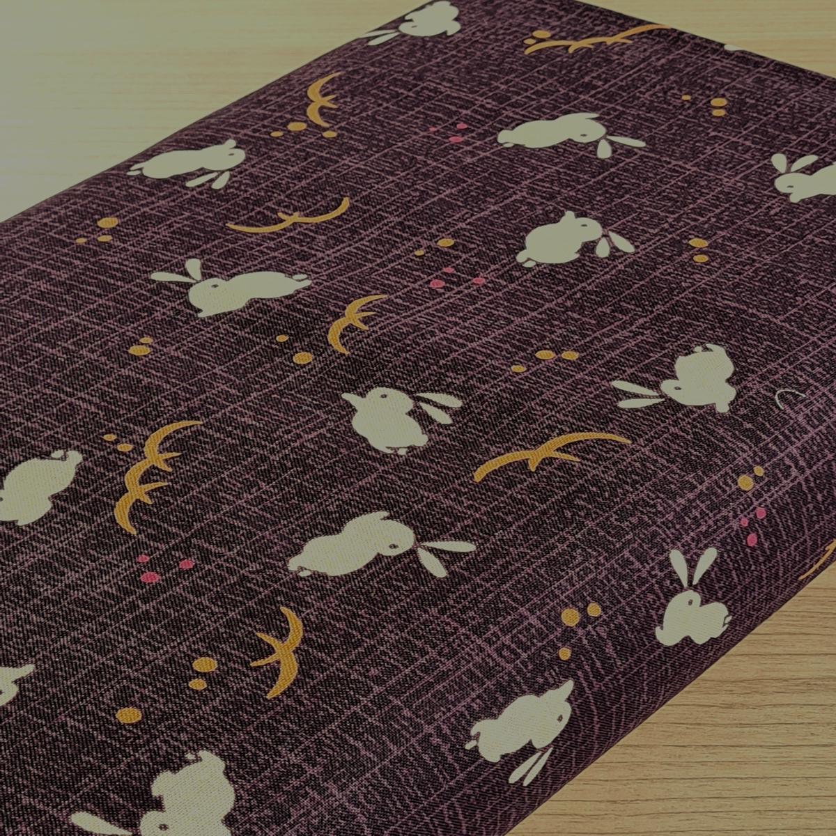 100% cotton fabric usagi eggplant - brand kurenai (price for 10cm)