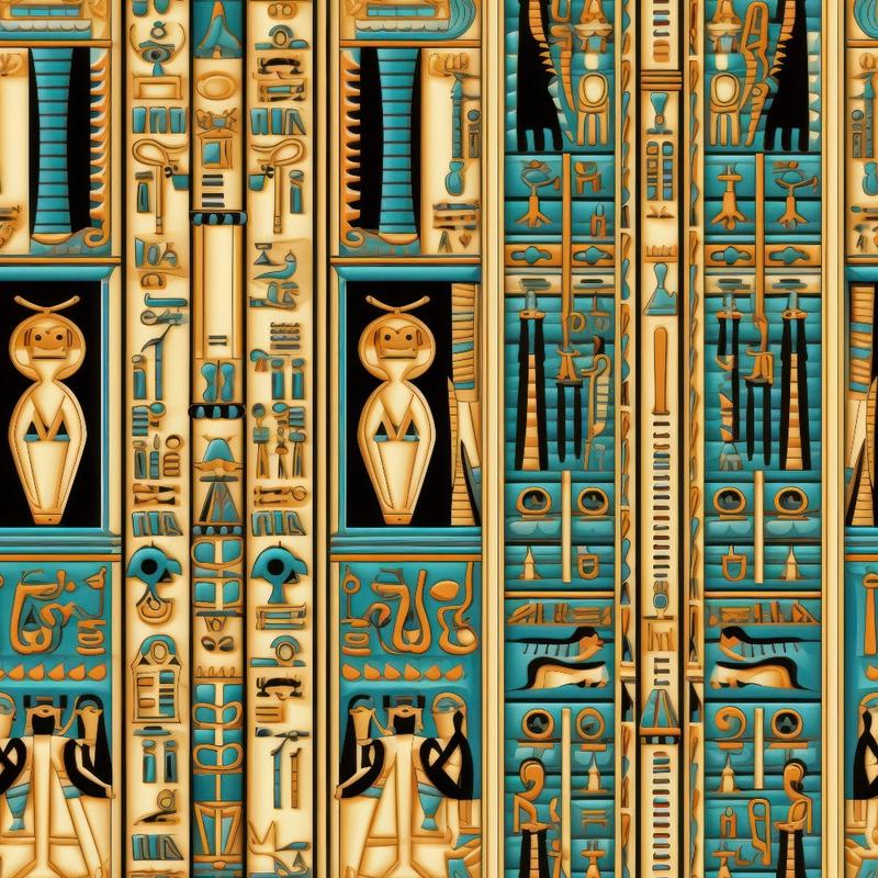 2D Ancient Egypt Pattern 65 Quilting Cotton Fabric