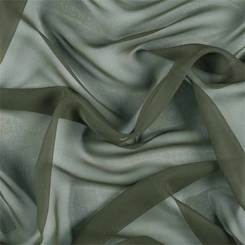 2 YD PC-Runway Silks Olive Green Silk Chiffon Fabric - Reorderable