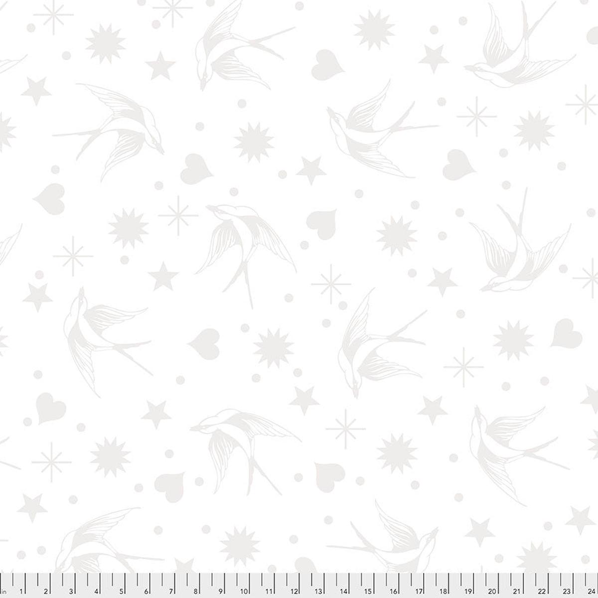 True Colors Quilt Fabric by Tula Pink - Fairy Flakes in White - PWTP157.PAPER