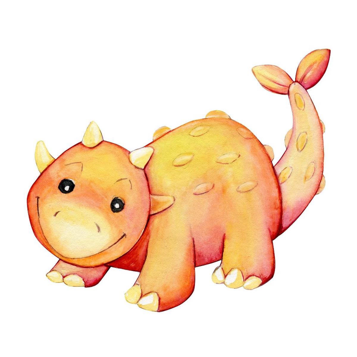 Watercolor Ankylosaurus Fabric Panel