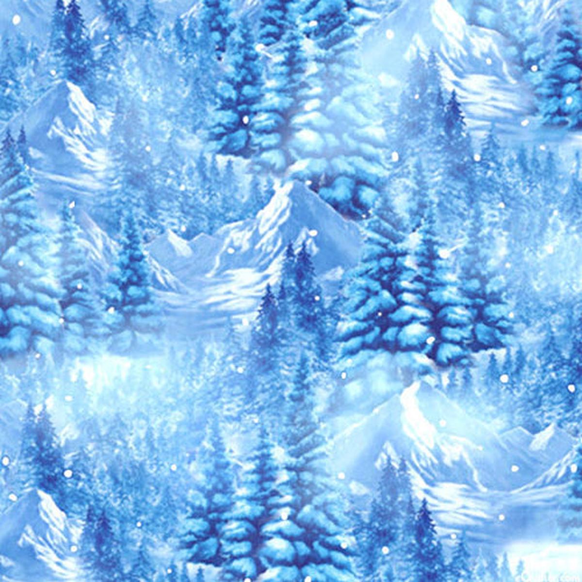 Winter Frost Trees Cotton Fabric