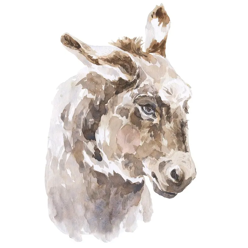Watercolor Colt Fabric Panel