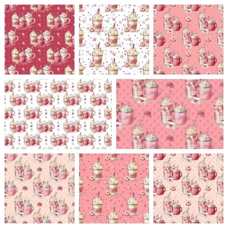 Valentines Coffee Fabric Collection - 1 Yard Bundle