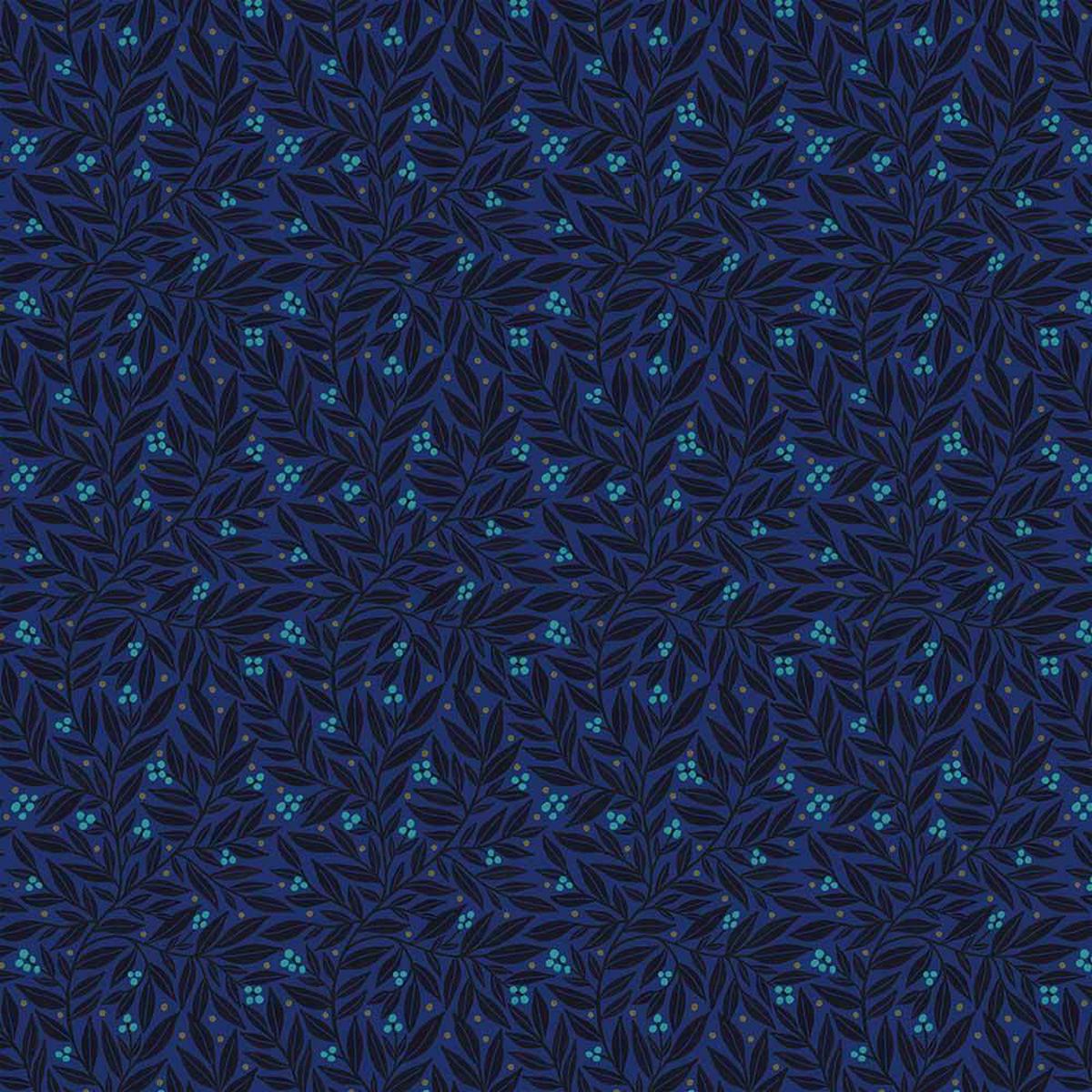 Windham Fabrics - Dayspring by Jess Phoenix - Vines & Berries - Midnight - Yardage