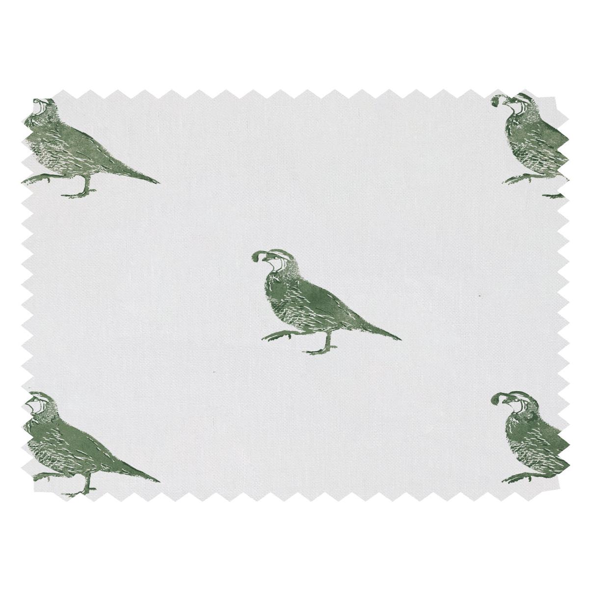 'California Quail' Linen Fabric by Nathan Turner - Green