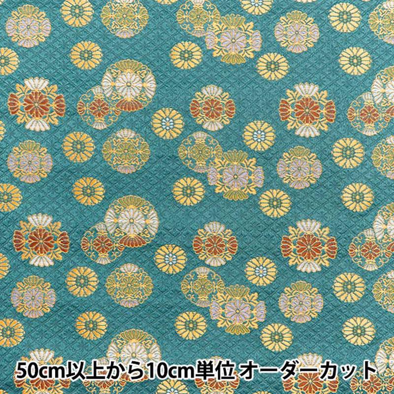 [From quantity 5] Fabric Gold Brocade Raku Rei 2 Peace blue 287-10716]