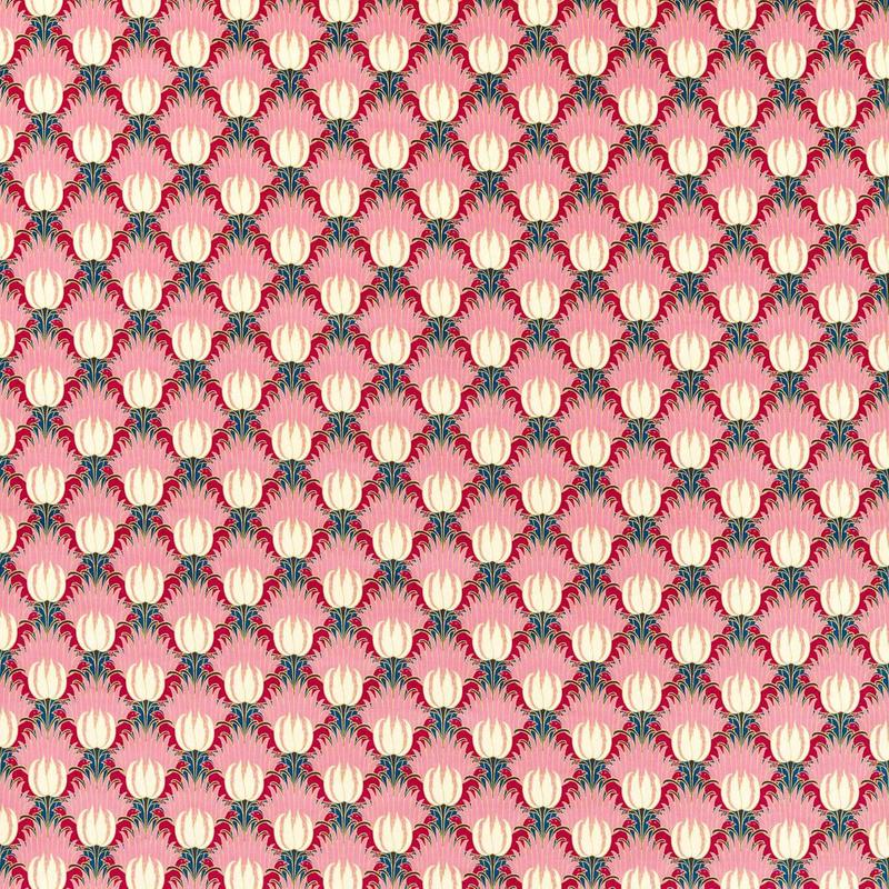 Tulip & Bird Bedford Park Amaranth & Blush Fabric by Morris & Co