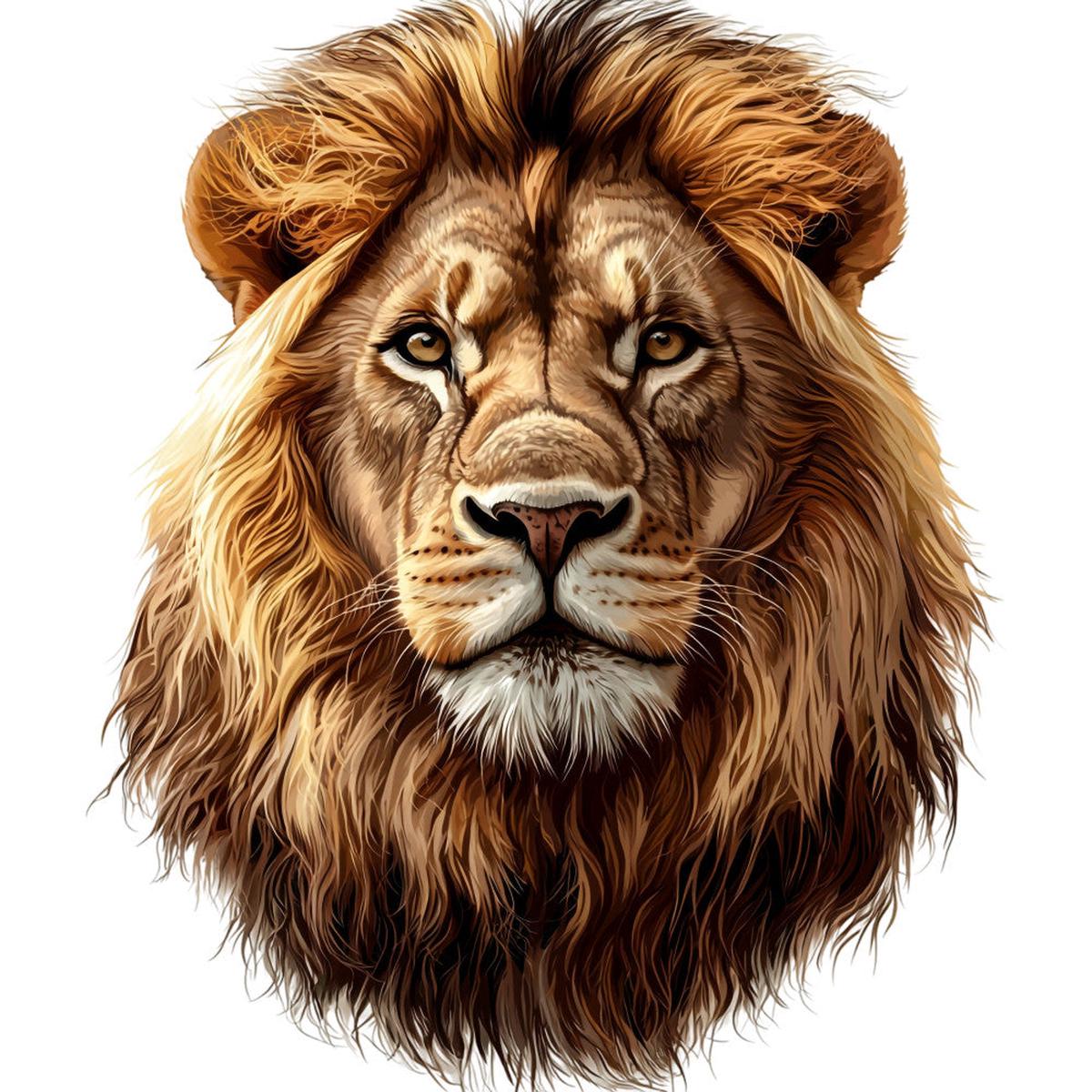 Watercolor Lion Fabric Panel 10
