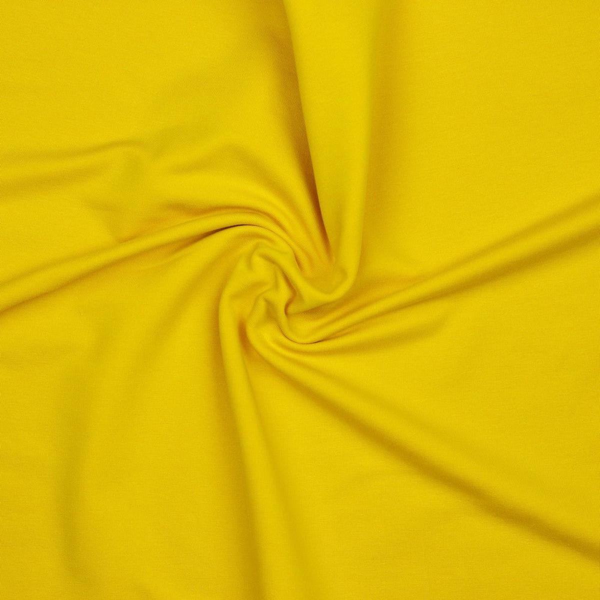 Yellow cotton loopback knit fabric 235 g/m - GOTS certified
