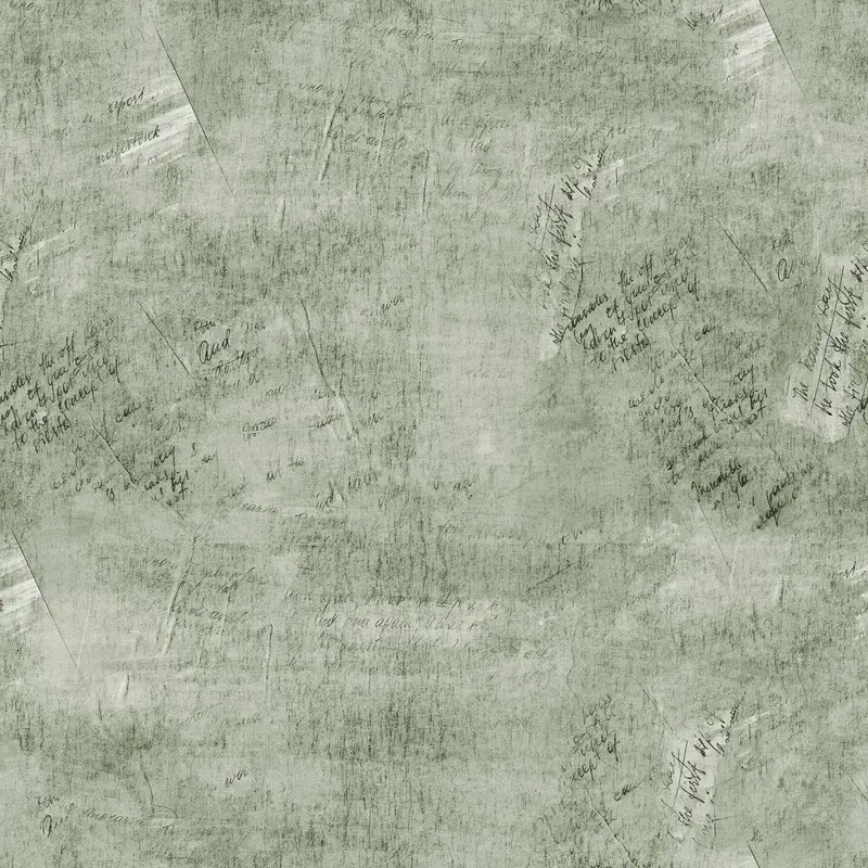 Vintage Script Fabric - Chalet Green