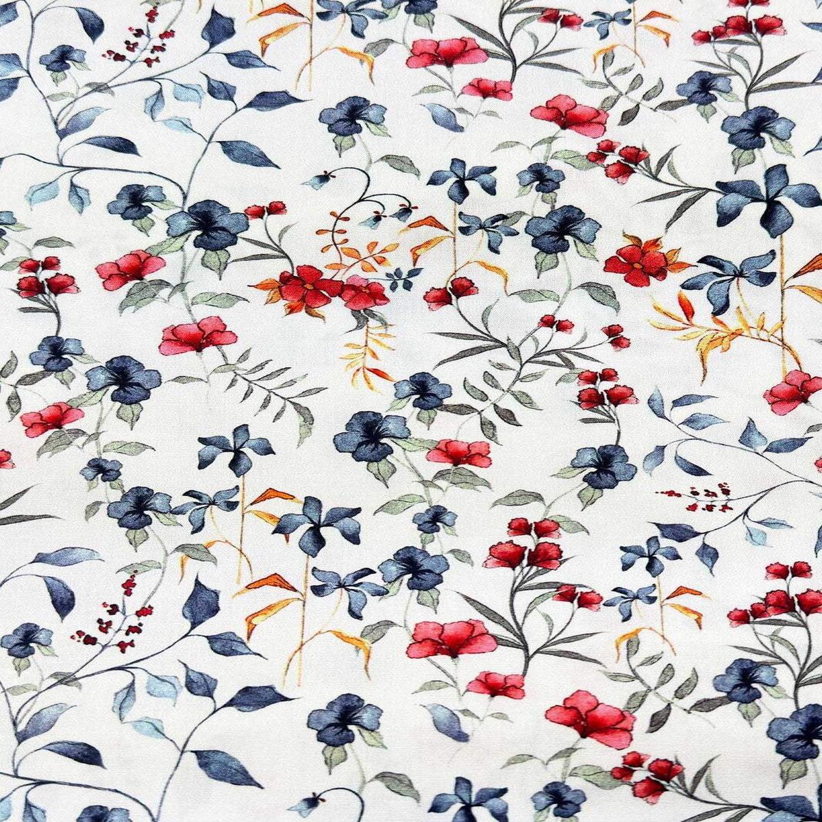 Wildflower Stretch Poplin White / Multi