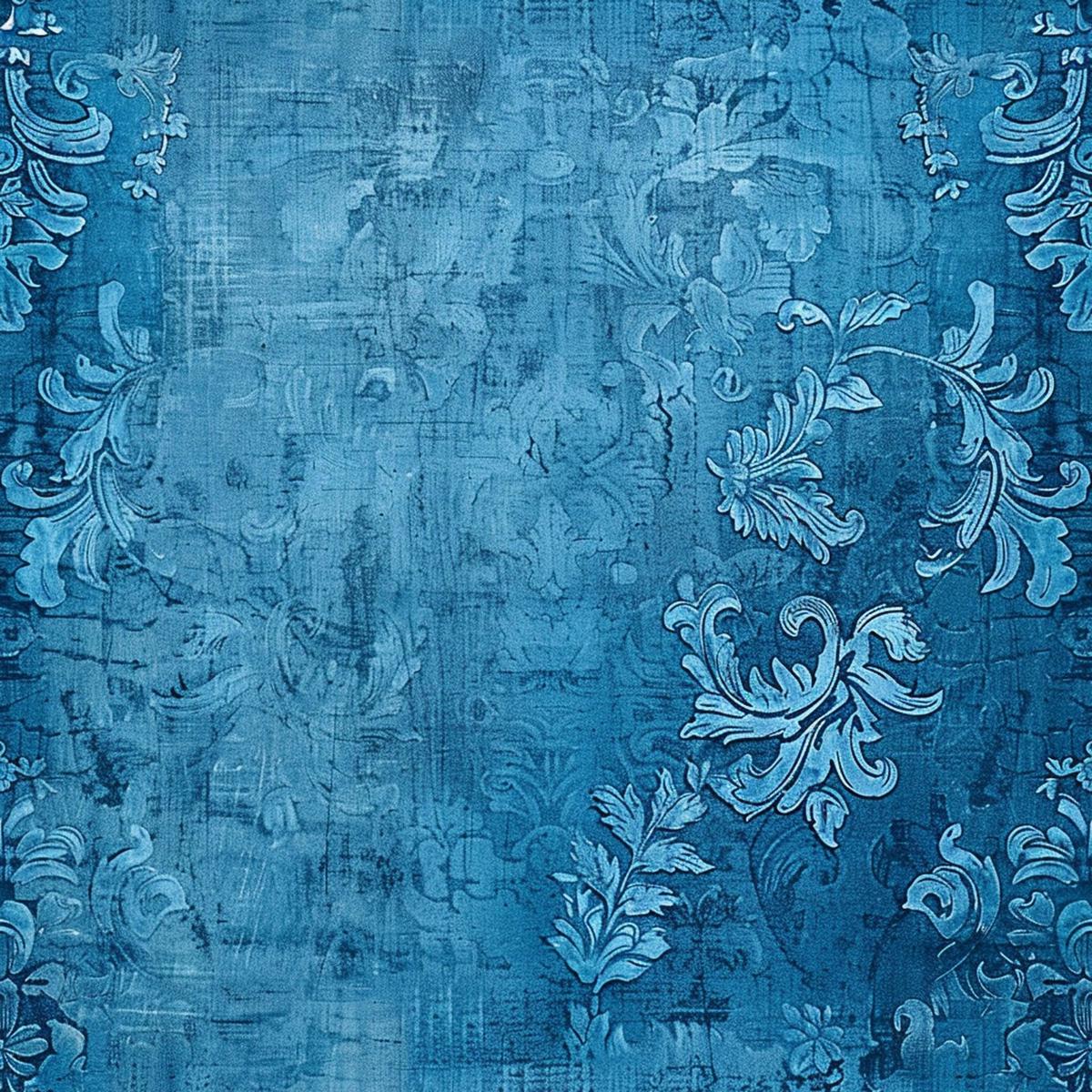 Vintage Farmhouse Blue Pattern 3 Quilting Cotton Fabric