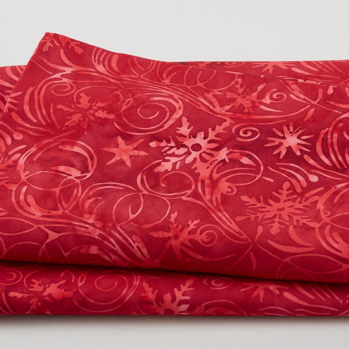 Winter Wonders Batiks - Snowflake Swirls Paprika 2 Yard Cut