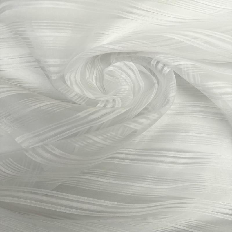 White Jacquard Polyester Fabric