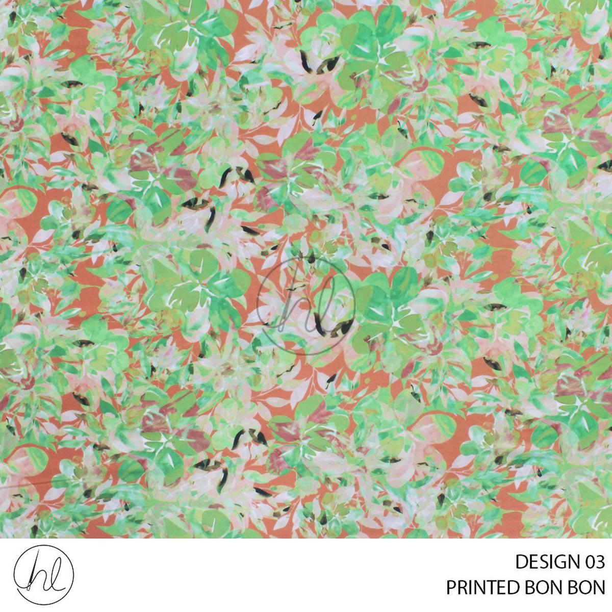 PRINTED BON BON 56 GREEN 150CM PER M