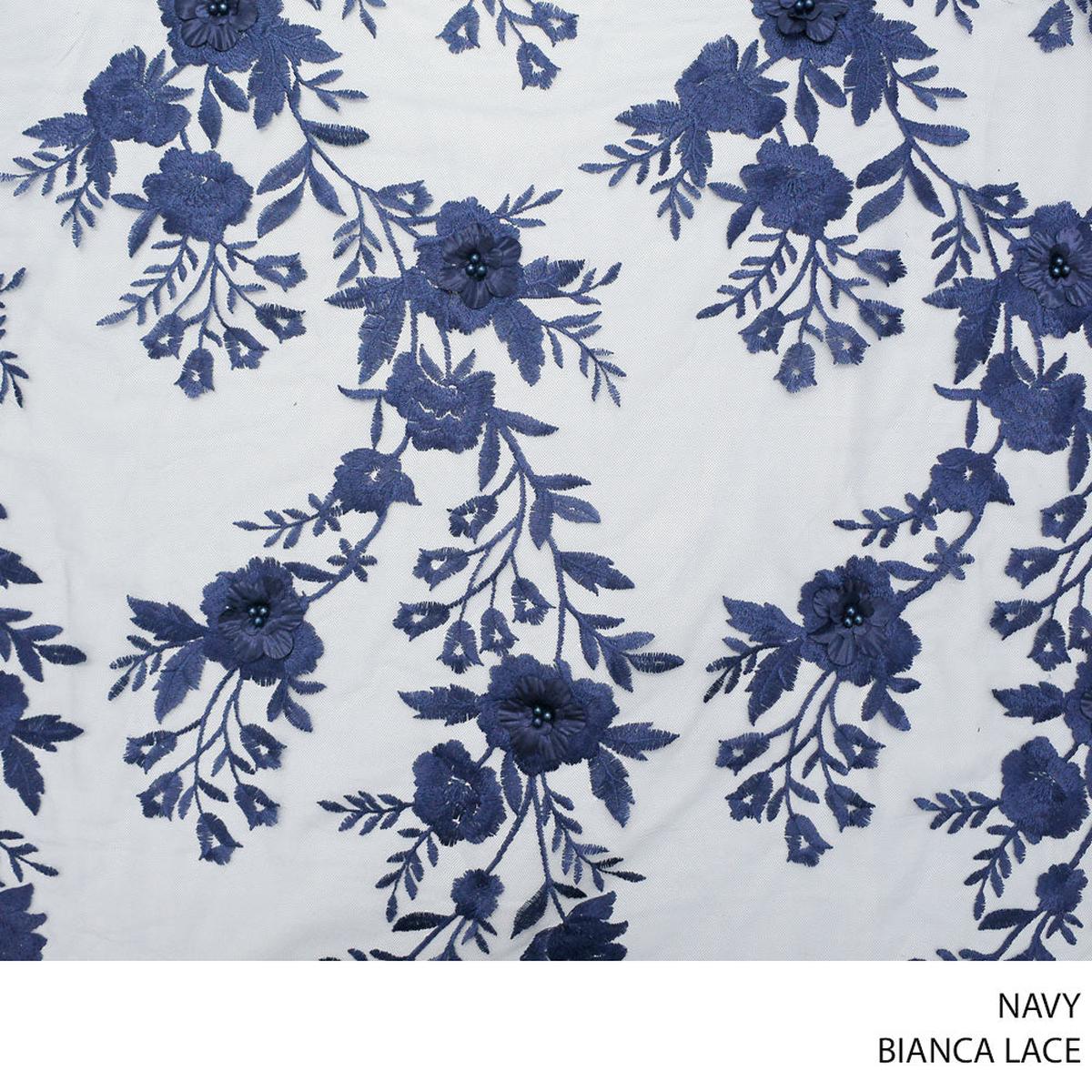 BIANCA FABRIC 140CM NAVY ROLL ROLL 001