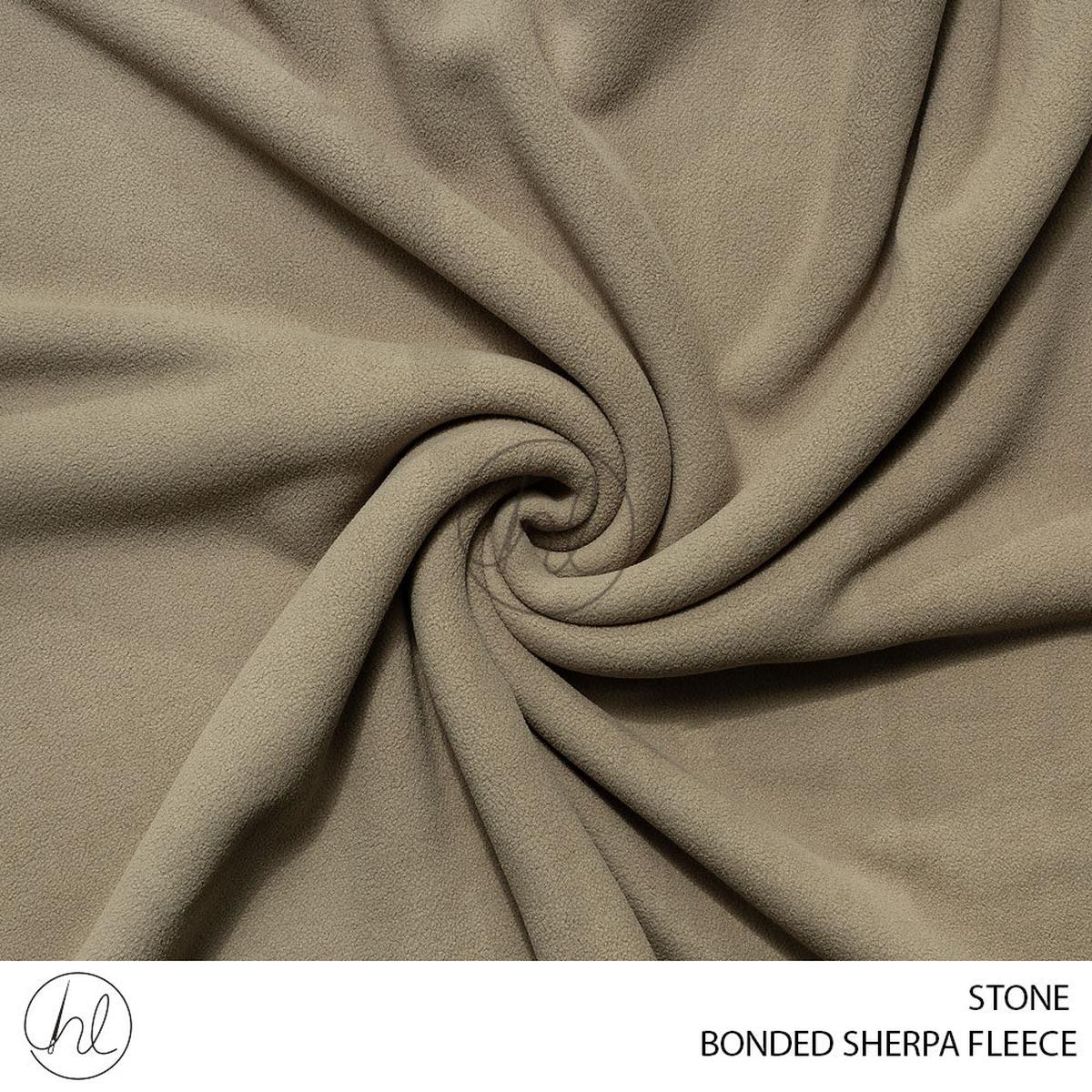 Bonded Sherpa Fleece Micro 56 Stone 150cm Per M