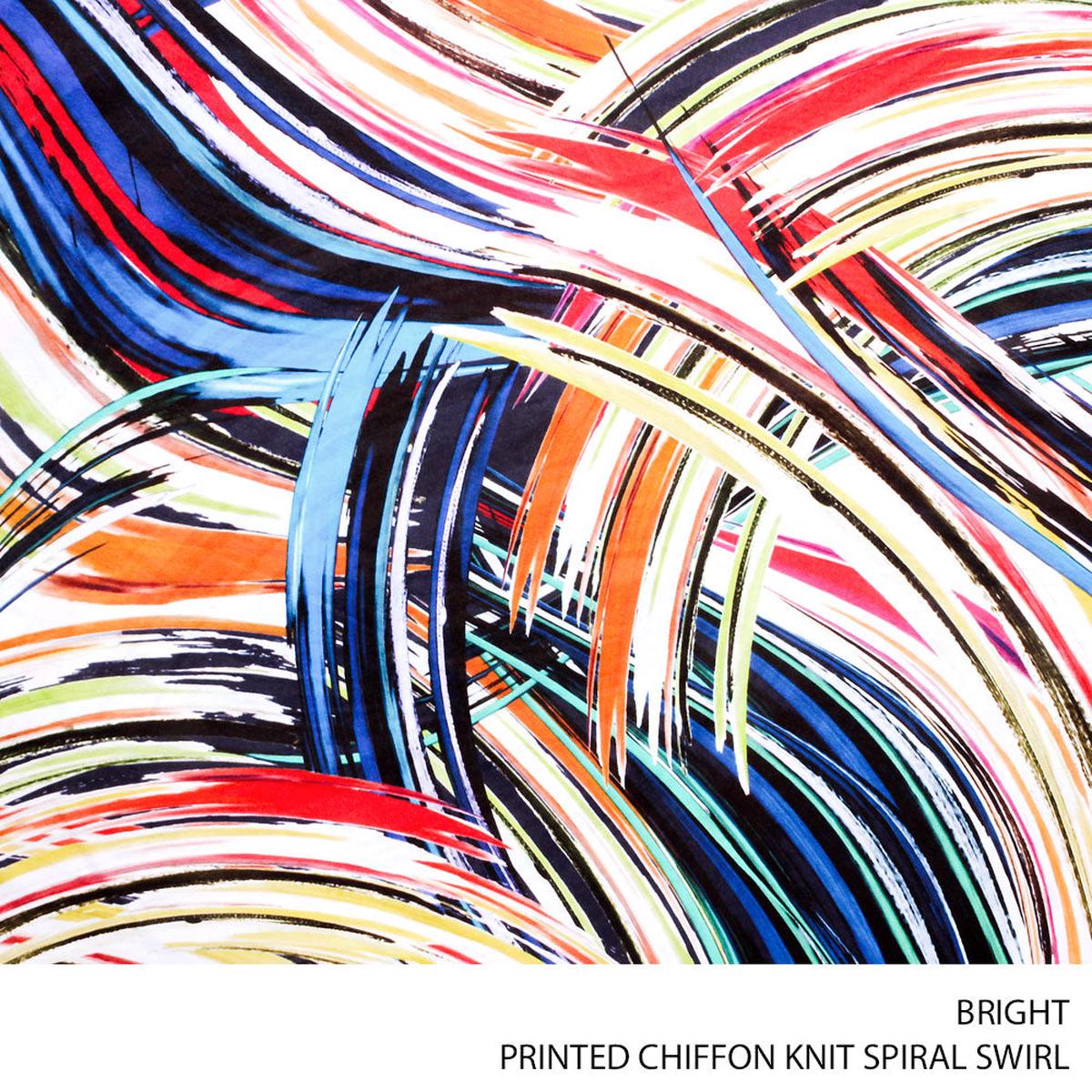 CHIFFON KNIT PRT SPIRAL SWIRL FABRIC BRIGHT ROLL ROLL 001