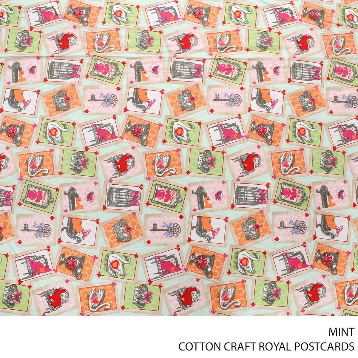COTTON CRAFT ROYAL POSTCARDS FABRIC MINT