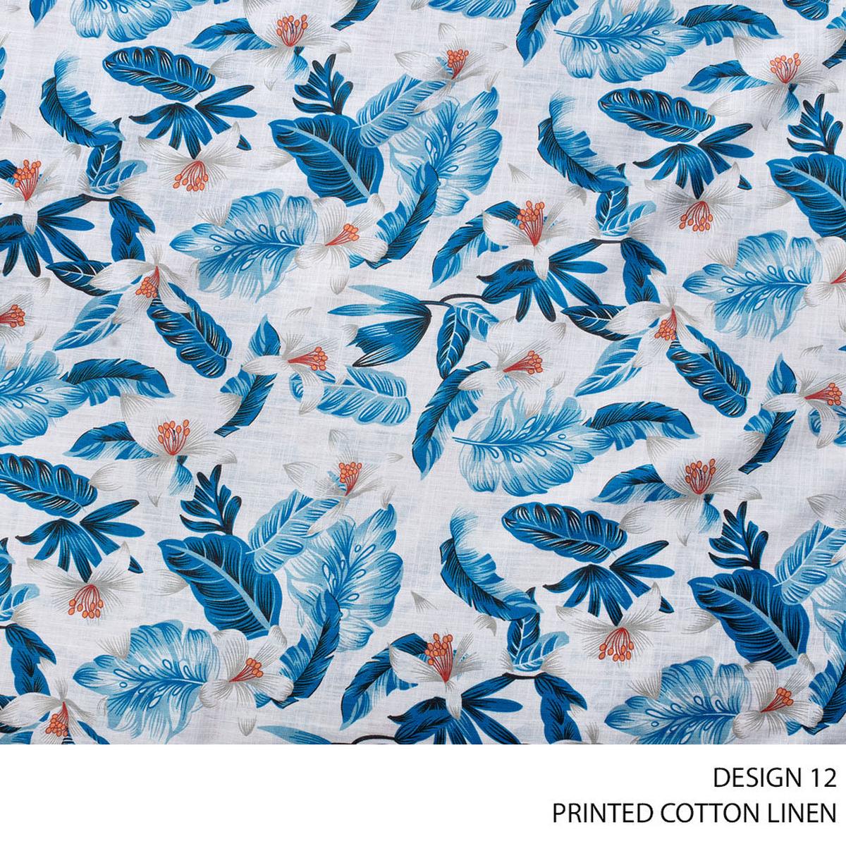 COTTON LINEN PRINTED D#5 FABRIC 140CM ROYAL ROLL ROLL 001