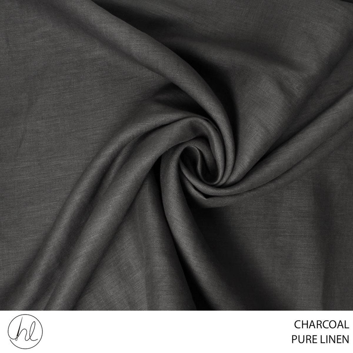 PURE LINEN FABRIC 150CM CHARCOAL ROLL 001 1