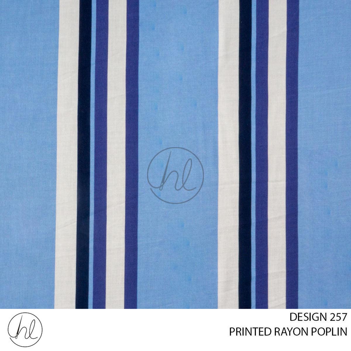 RAYON POPLIN PRINT 51 PER M BLUE DESIGN 257 150CM WIDE