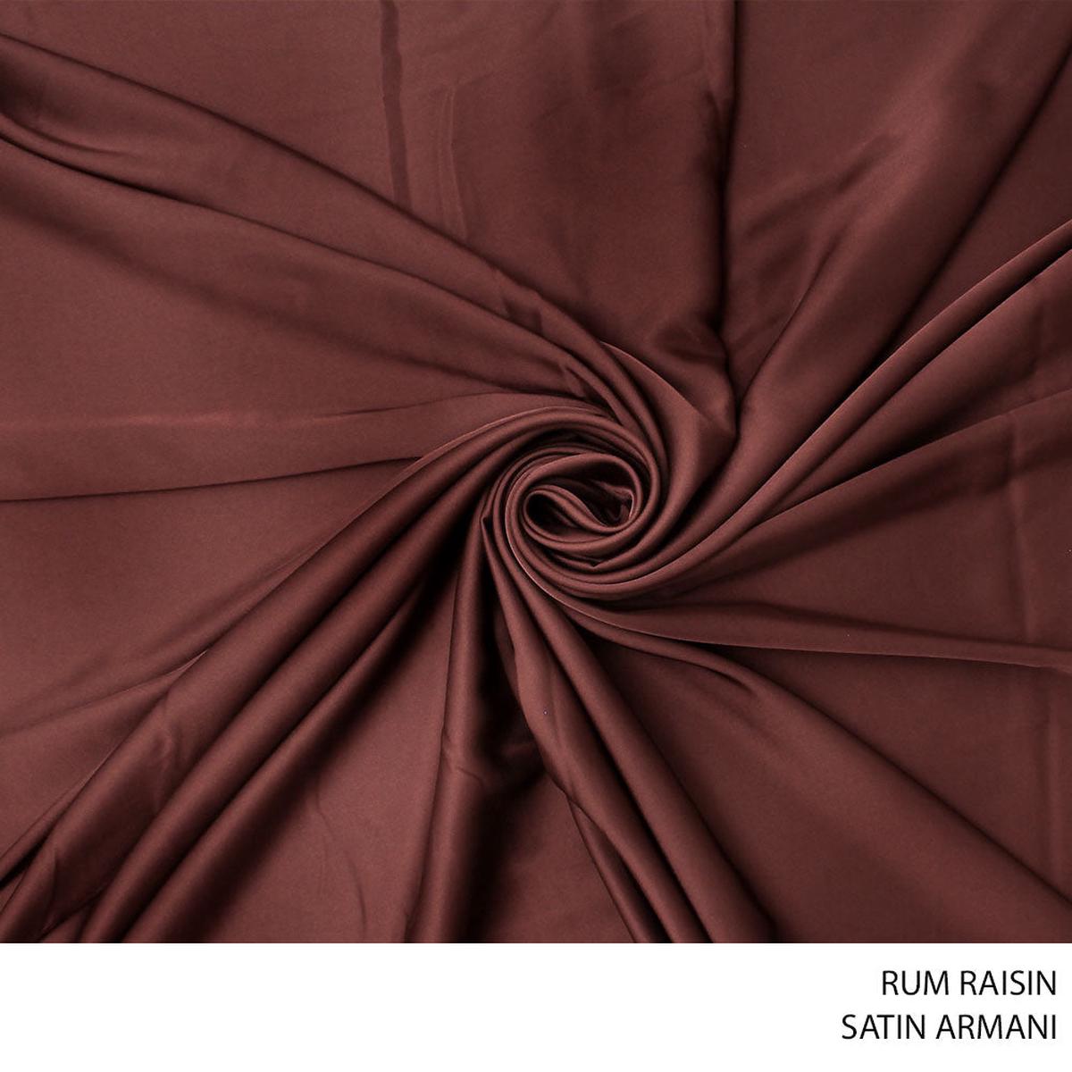SATIN ARMANI FABRIC 150CM RUM RAISIN ROLL ROLL 001