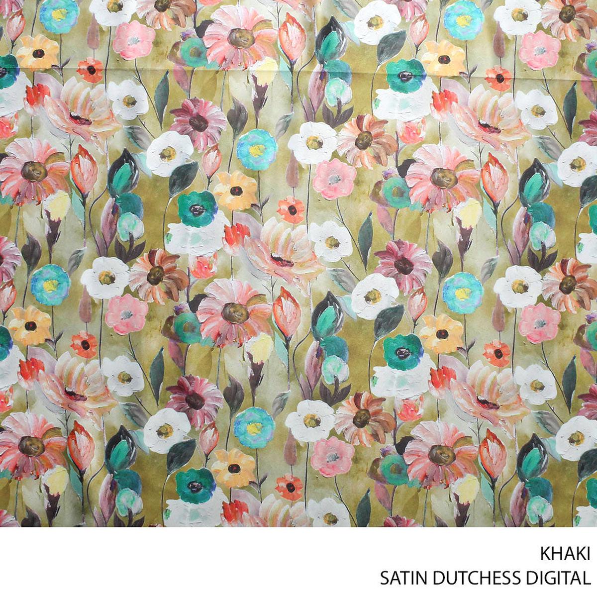 SATIN DUTCHESS DIGITAL FABRIC KHAKI