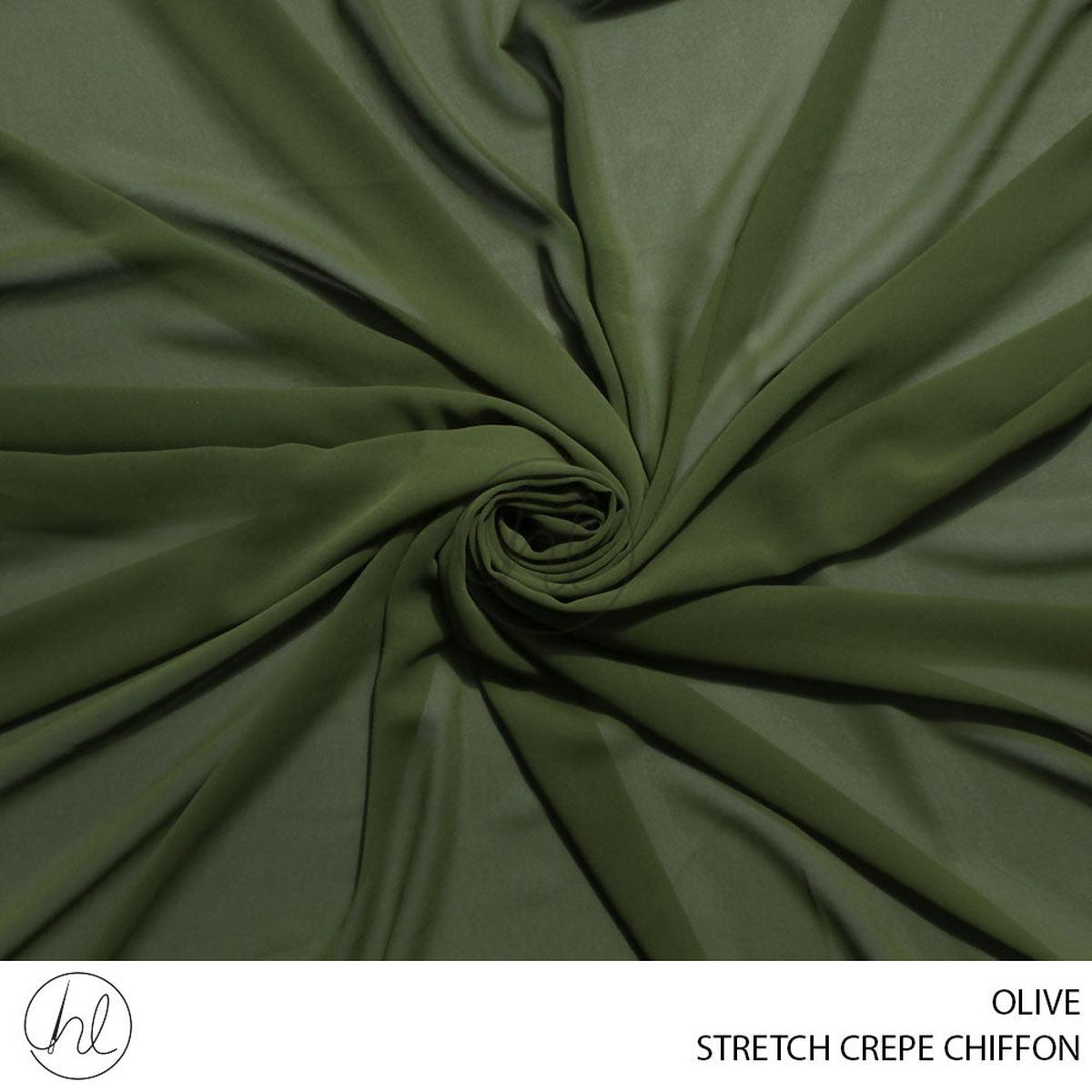 STRETCH CREPE CHIFFON 53 OLIVE 150CM PER M