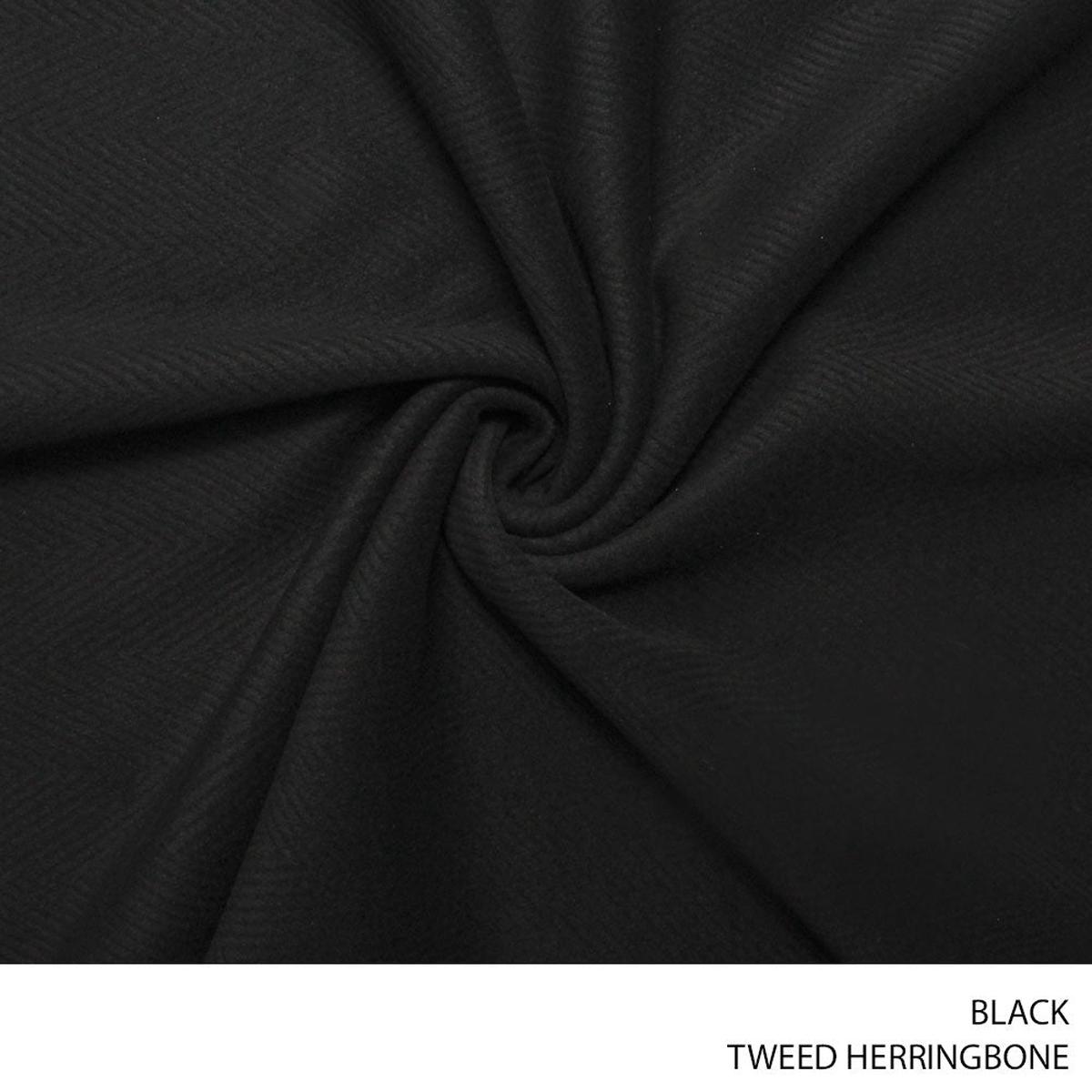 TWEED HERRINGBONE FABRIC 150CM BLACK