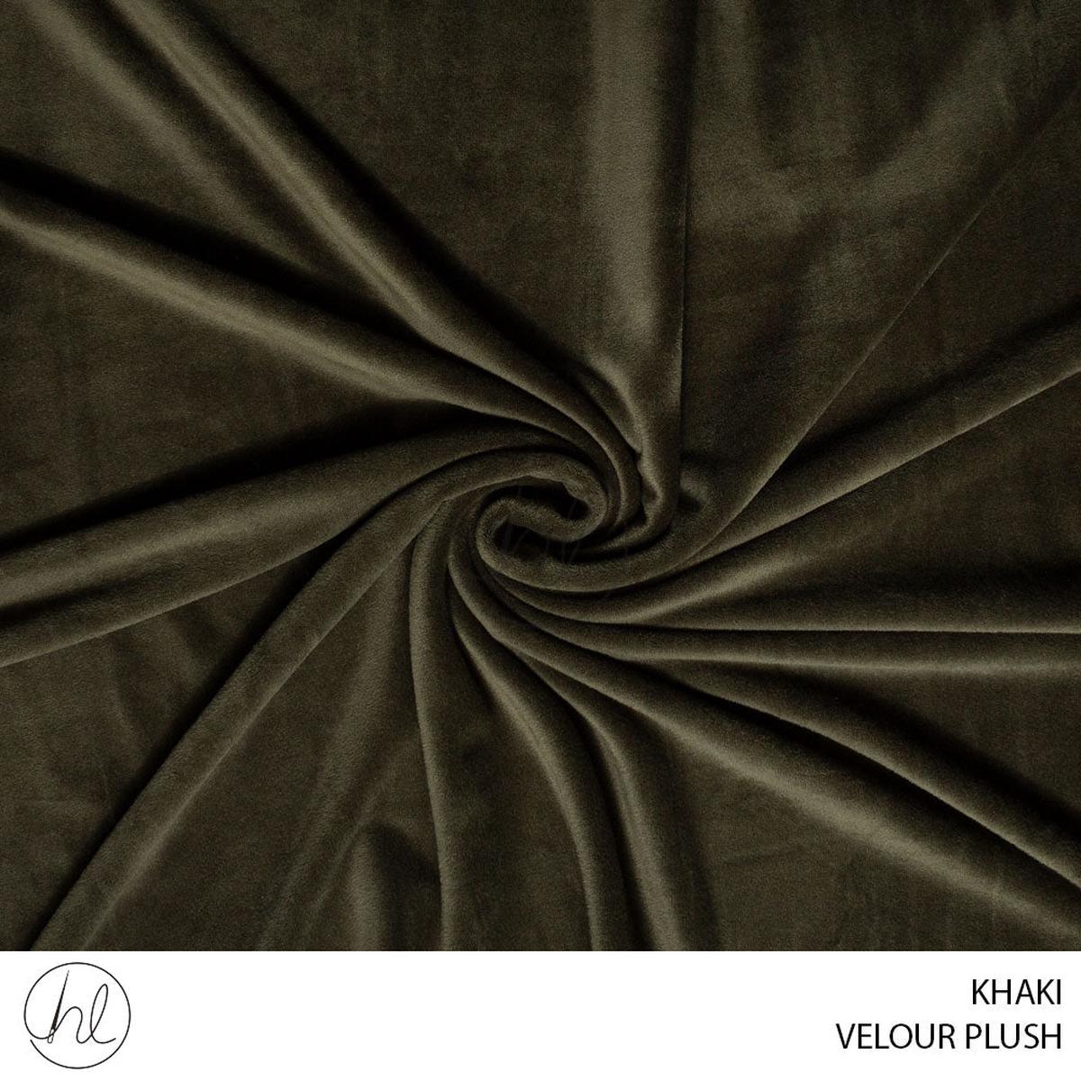 Velour Plush 150cm Khaki 150cm Per M