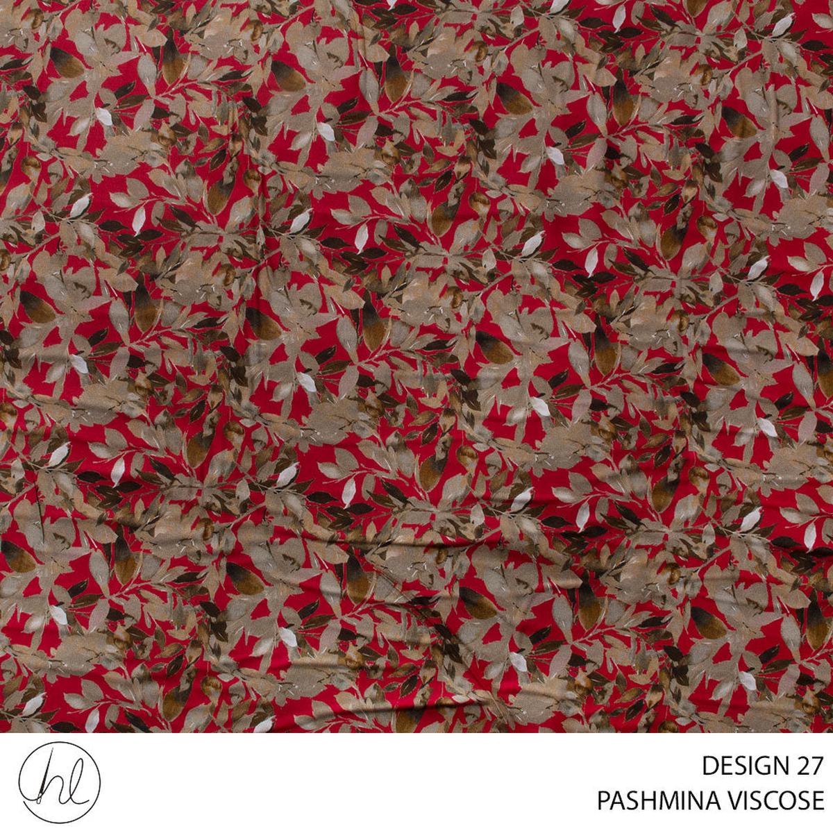 VISCOSE PASHMINA FABRIC 150CM RED ROLL ROLL 001