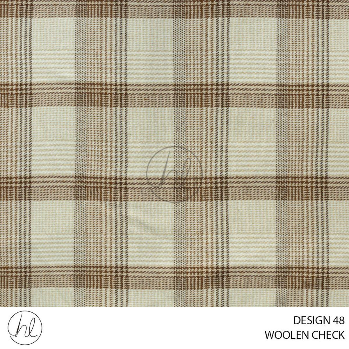 WOOLEN CHECK SWISS 51 BROWN 150CM PER M