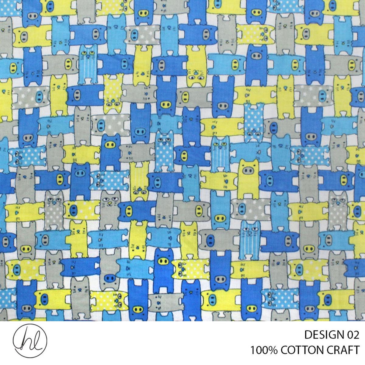 100% COTTON CRAFTS DESIGN 02 150CM WIDE PER M
