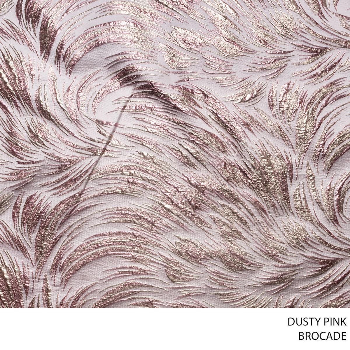 BROCADE FABRIC 140CM DUSTY PINK ROLL ROLL 001