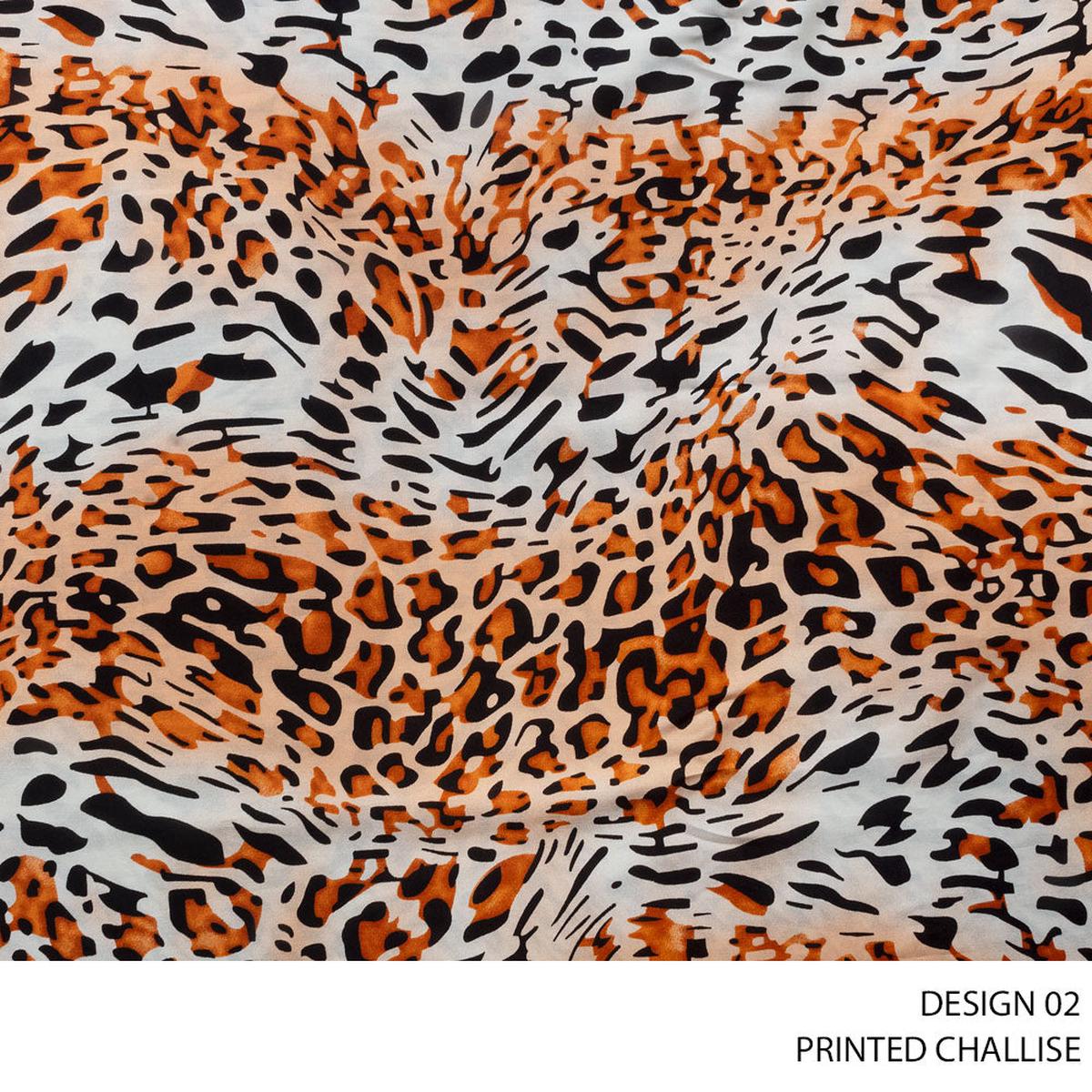 CHALISE PRINTED FABRIC 140CM APRICOT ROLL ROLL 001