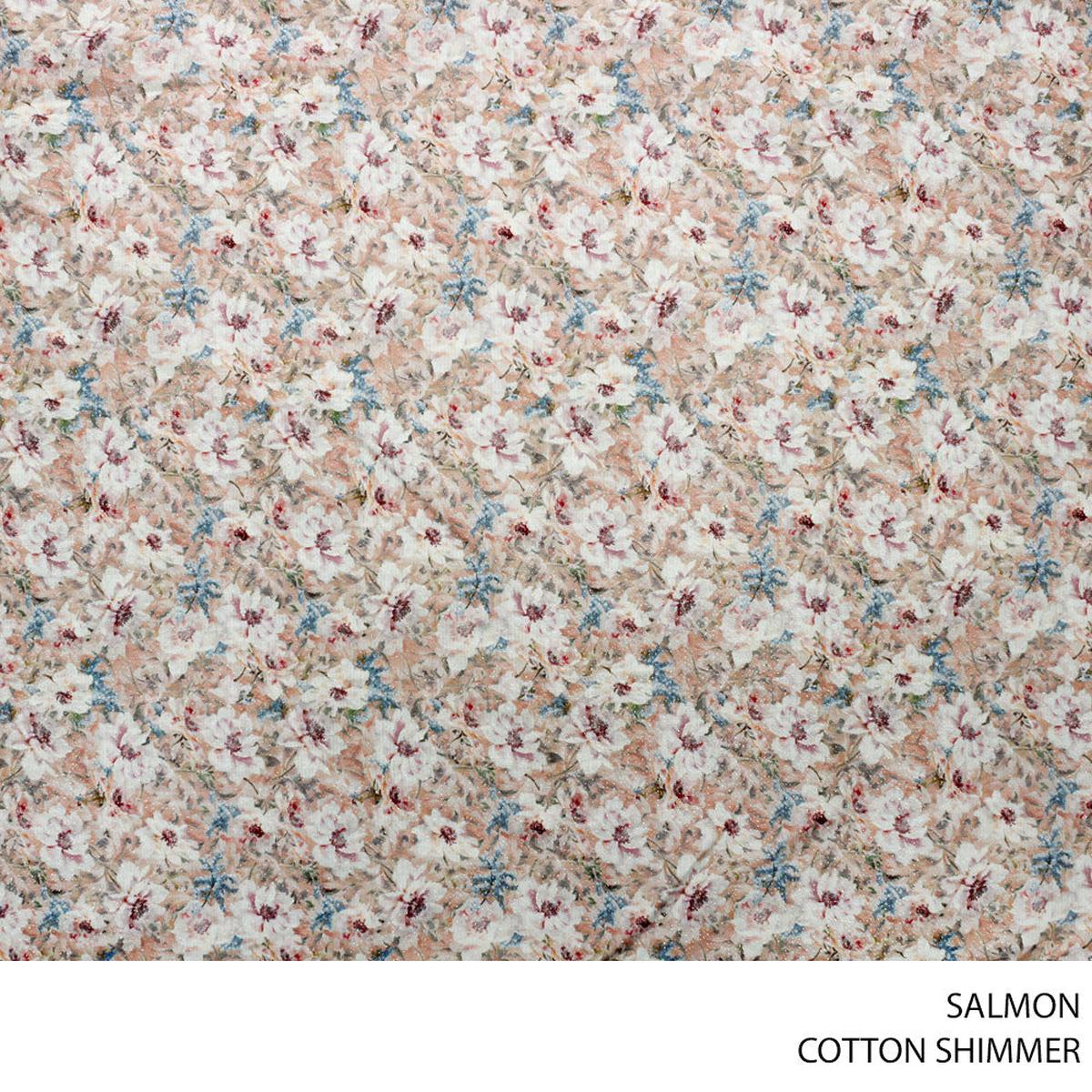 COTTON SHIMMER FABRIC 150CM SALMON ROLL ROLL 001